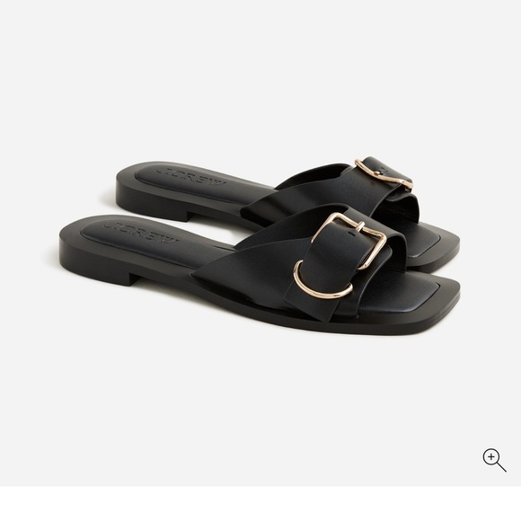 J. Crew Black Callie Sandals in leather sz 9 NWOT - Picture 1 of 5